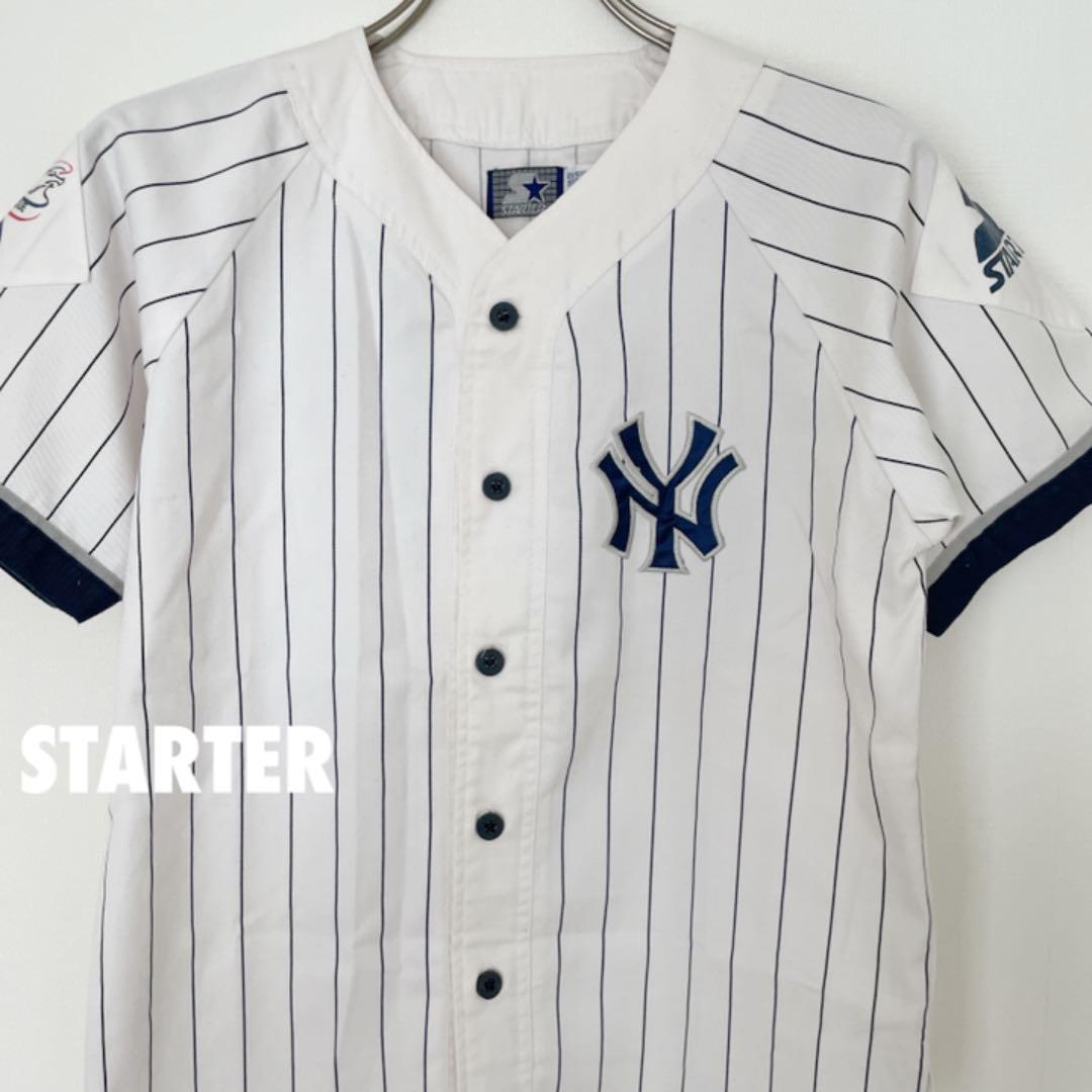 希少 90s スターター MLB ヤンキース ゲームシャツ 刺繍