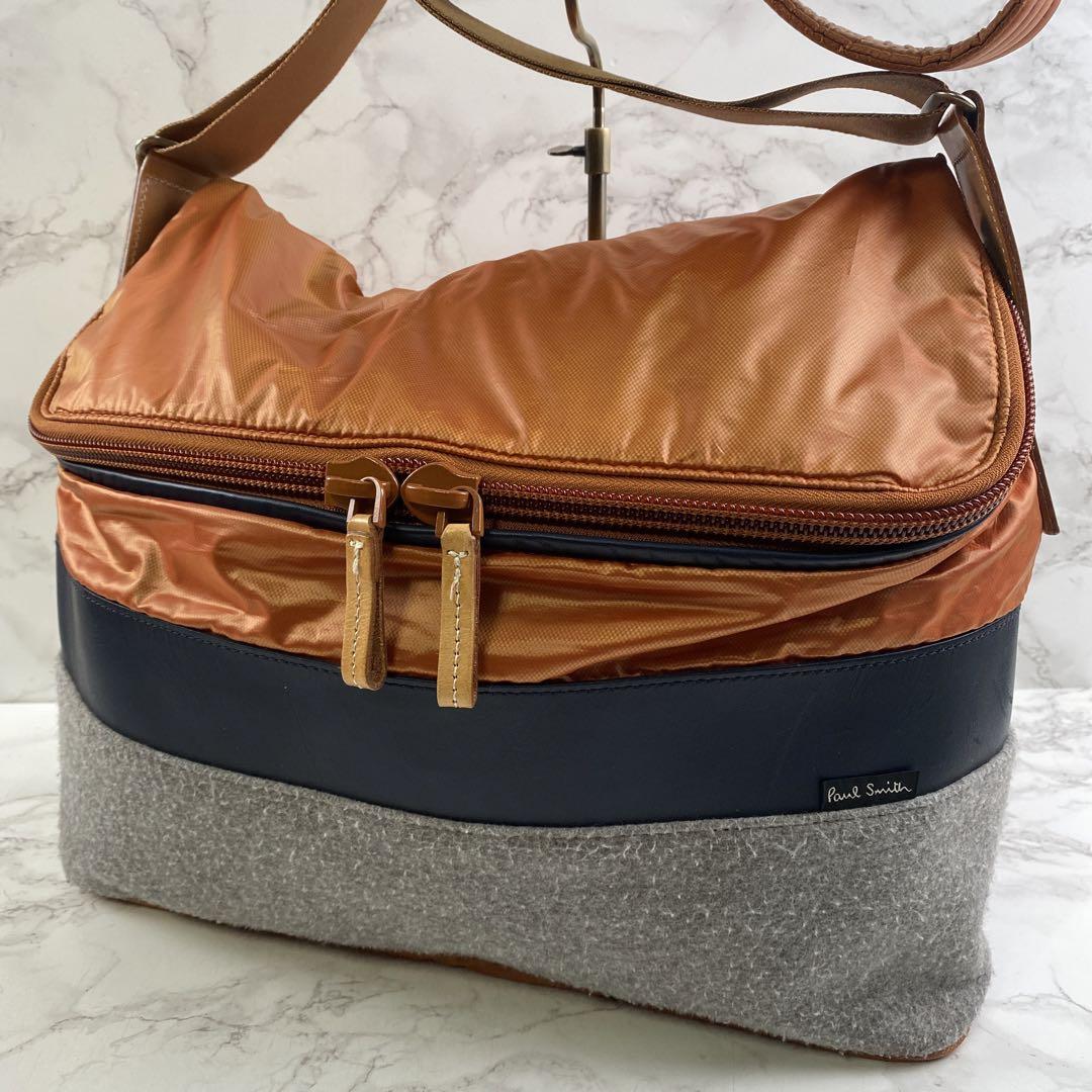 Paul Smith ポールスミス フェルト×本革 レザー ショルダー