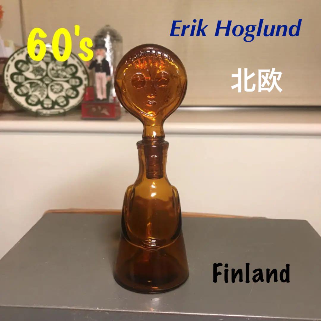 北欧 ✣エリックホグラン✣ガラスデキャンタ アンバー Finland製