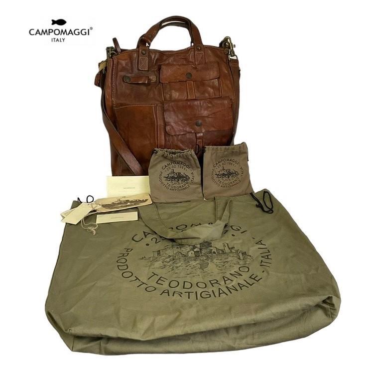 【極美正規品】CAMPOMAGGI　ヴィンテージレザートートバッグ　2way革鞄 CAMPOMAGGI カンポマッジ トートバッグ レザー 2way
