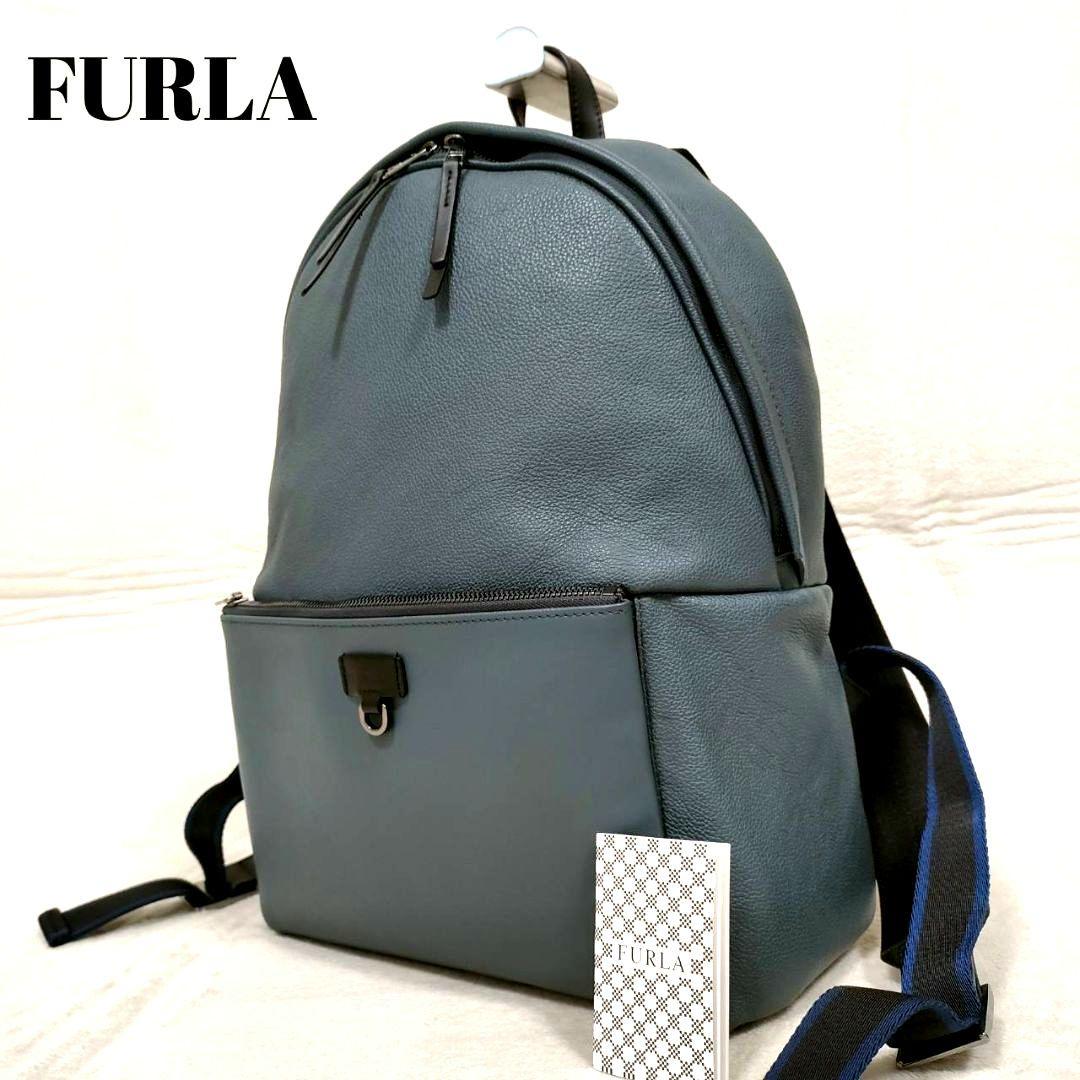 極美品 FURLA フルラ リュック バックパック レザー シボ革