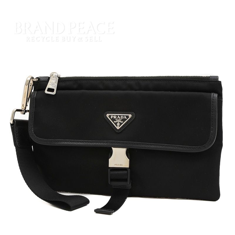 プラダ ナイロン ダチョウ トライアングル ロゴ バッグ プラダ PRADA トライアングルロゴ 2way ショルダーバッグ