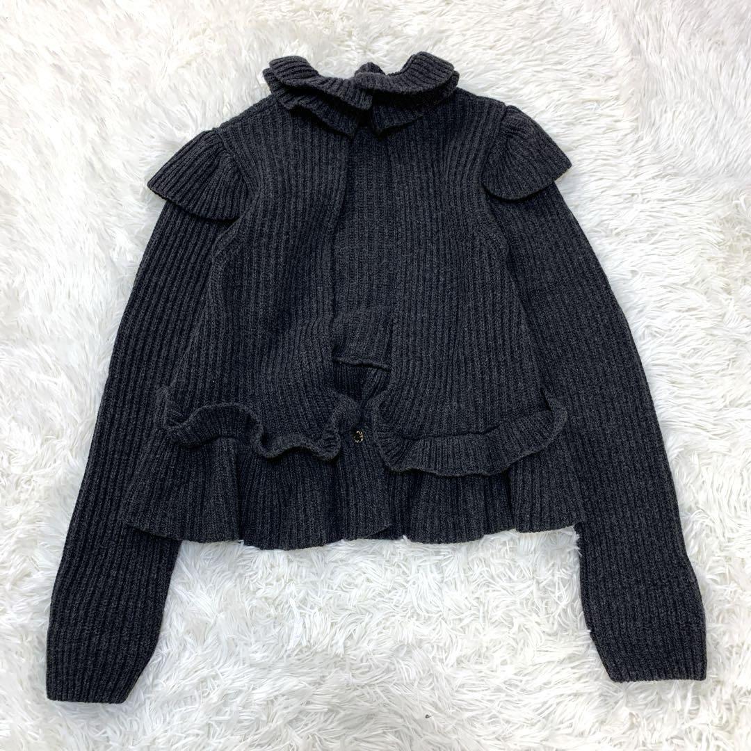 GANNI◆ニット・セーター(厚手)/XS/ウール/BLK/2592 GANNI(ガニー) / ニット・セーター(厚手)/XS/ウール/BLU | 古着