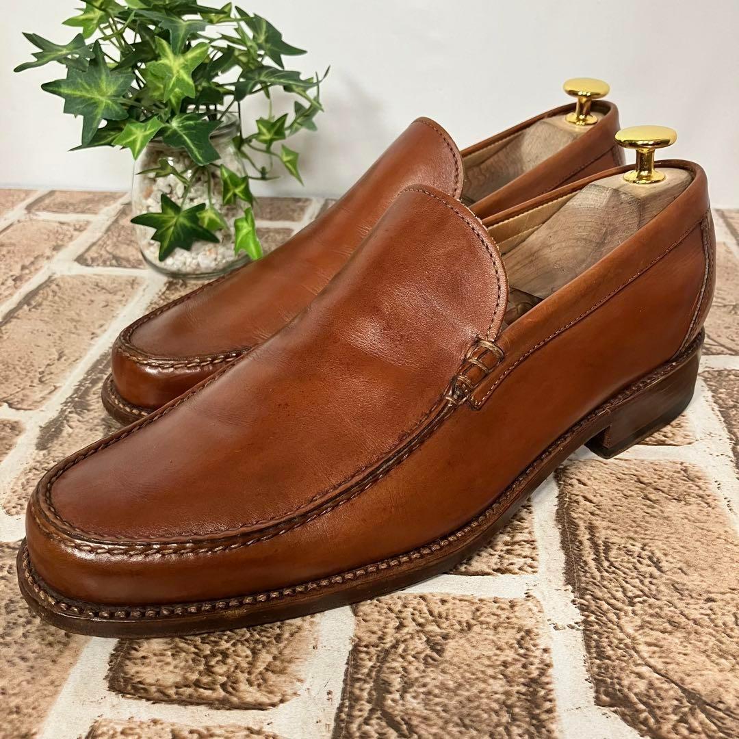 ♡新品箱袋付♡サントーニ　ローファー　スリッポン　ブラウン　レザー　1595 ♡新品箱袋付♡サントーニ ローファー スリッポン ブラウン