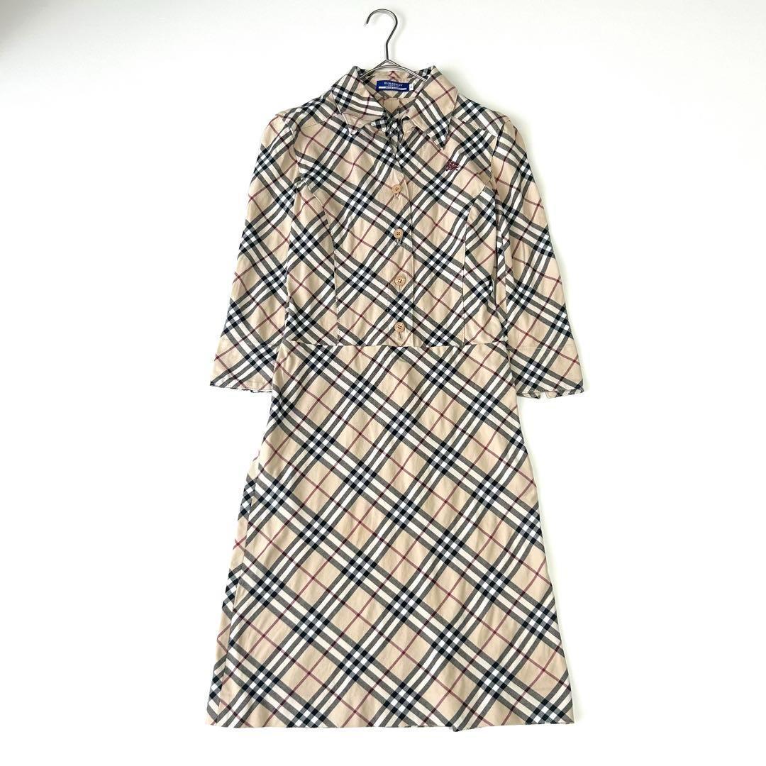 美品✨バーバリー バックリボン ホースロゴ ワンピース ノバチェック 入学式 BURBERRY - バーバリー ノバチェック シャドーホース ワン