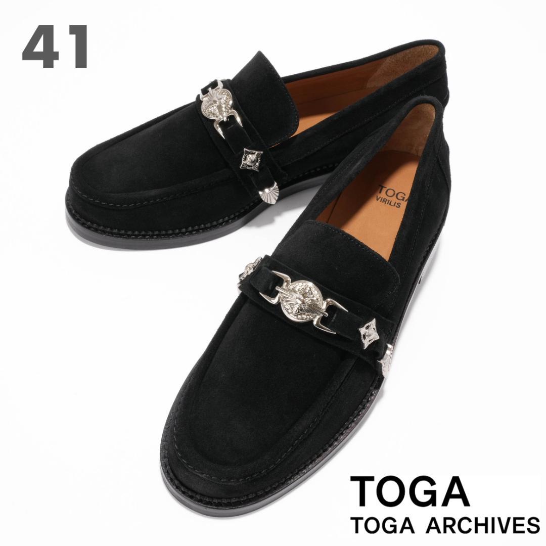 TOGA VIRILIS 黒 レザー ローファー 保存袋付き TOGA VIRILIS 黒 レザー ローファー 保存袋付き