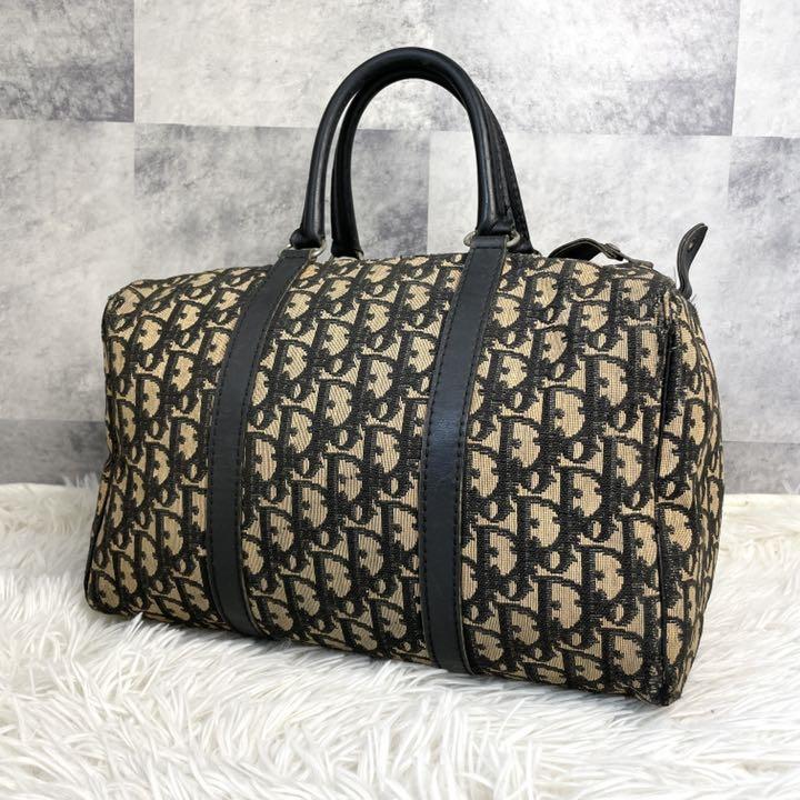 【あんしん鑑定付】Christian Dior トロッター ボストンバッグ 黒 Christian Dior ハンドバッグ ボストン トロッター ブラック