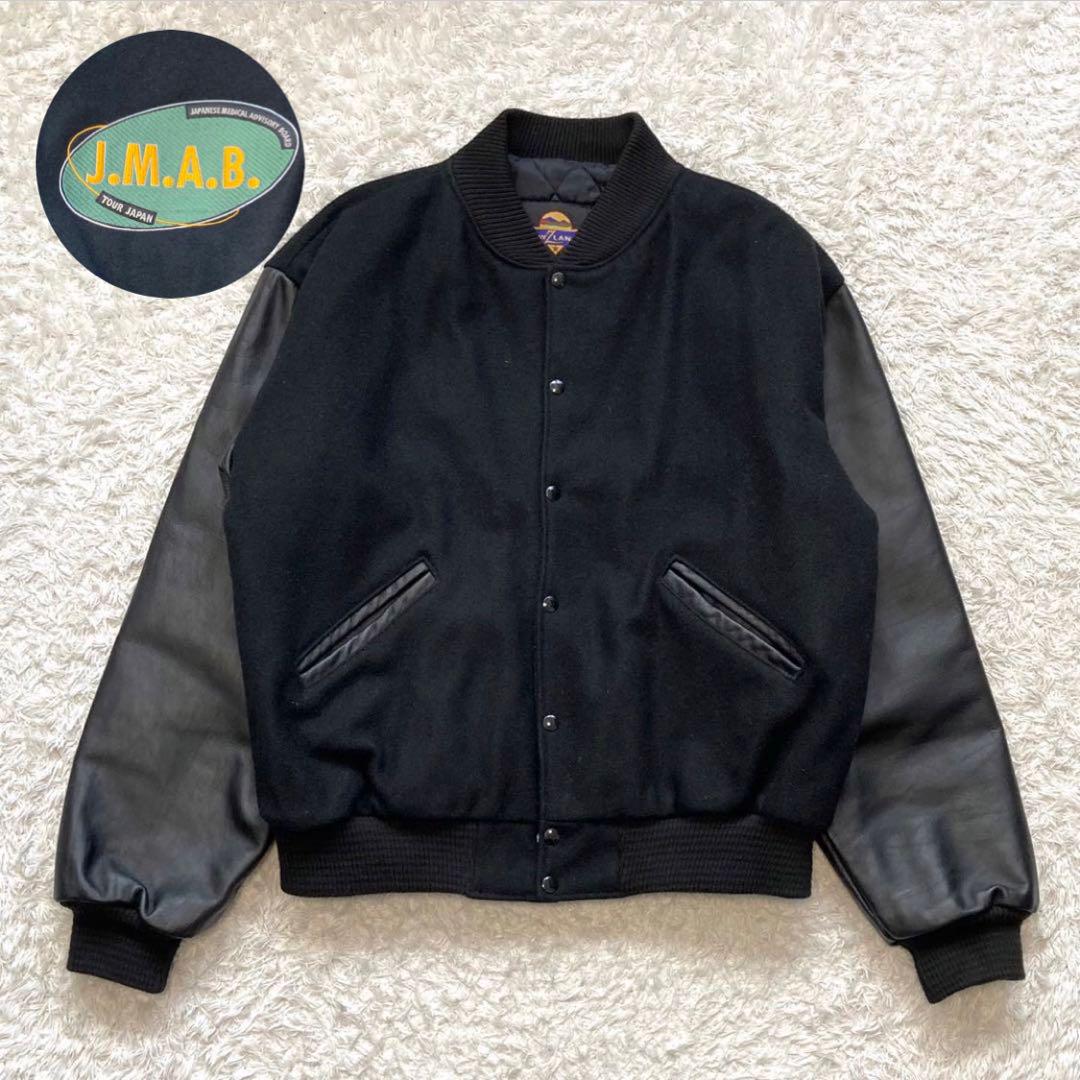 USA製 newzlander バッグロゴ スタジャン XLサイズ 袖レザー（no