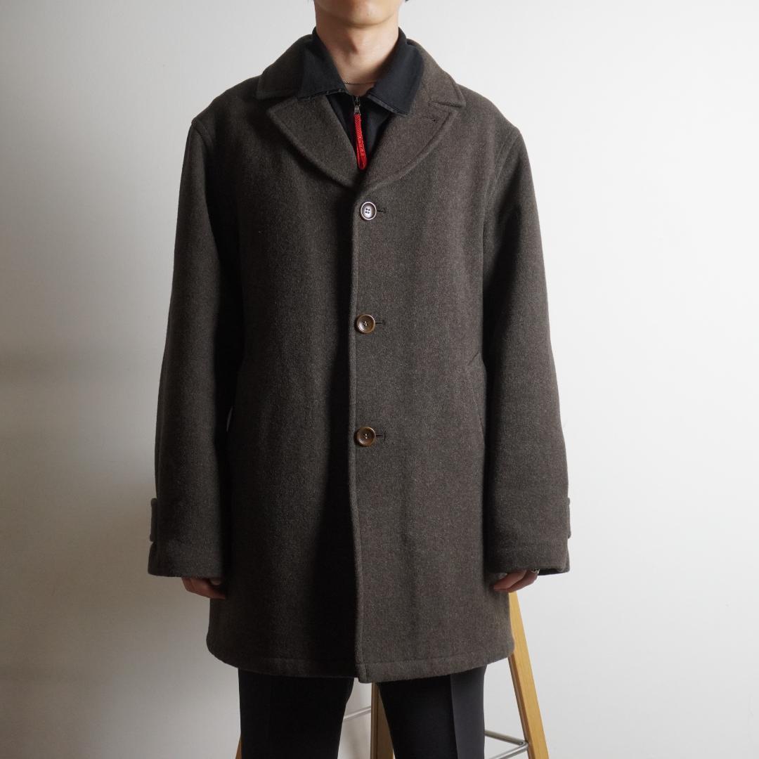 90s KENZO HOMME ウールチェスターコート ステンカラー /P295