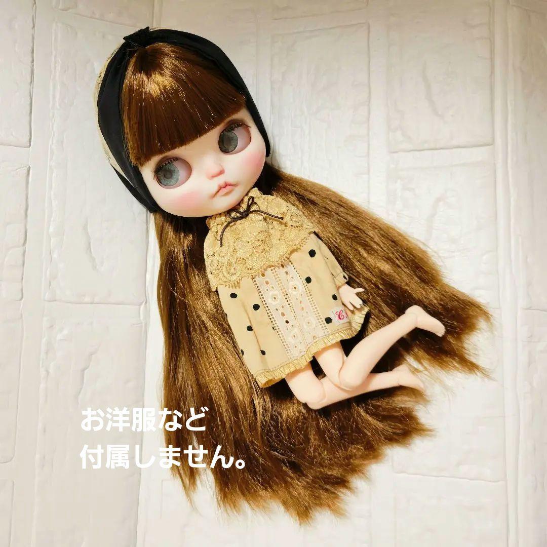 ♡カスタムアイシードール♡ 白肌　薄茶mix ストレート毛先カール　可愛い アイシードール 薄ピンク カスタム 白肌 icydoll 毛先カール 人形