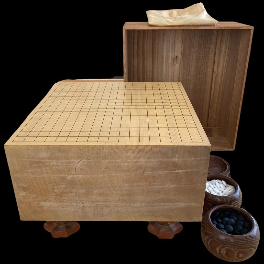 良品】 天然木 天地柾目 碁盤、碁石セット（男の子向け