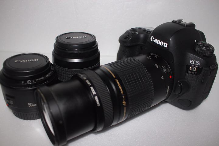 Canon EOS 6D Mark II標準&望遠&単焦点トリプルレンズセット