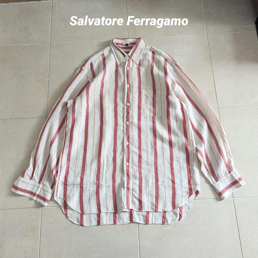Salvatore Ferragamo◆長袖シャツ/44/コットン/RED/総柄/Ω Salvatore Ferragamo(サルヴァトーレフェラガモ) / 長袖シャツ