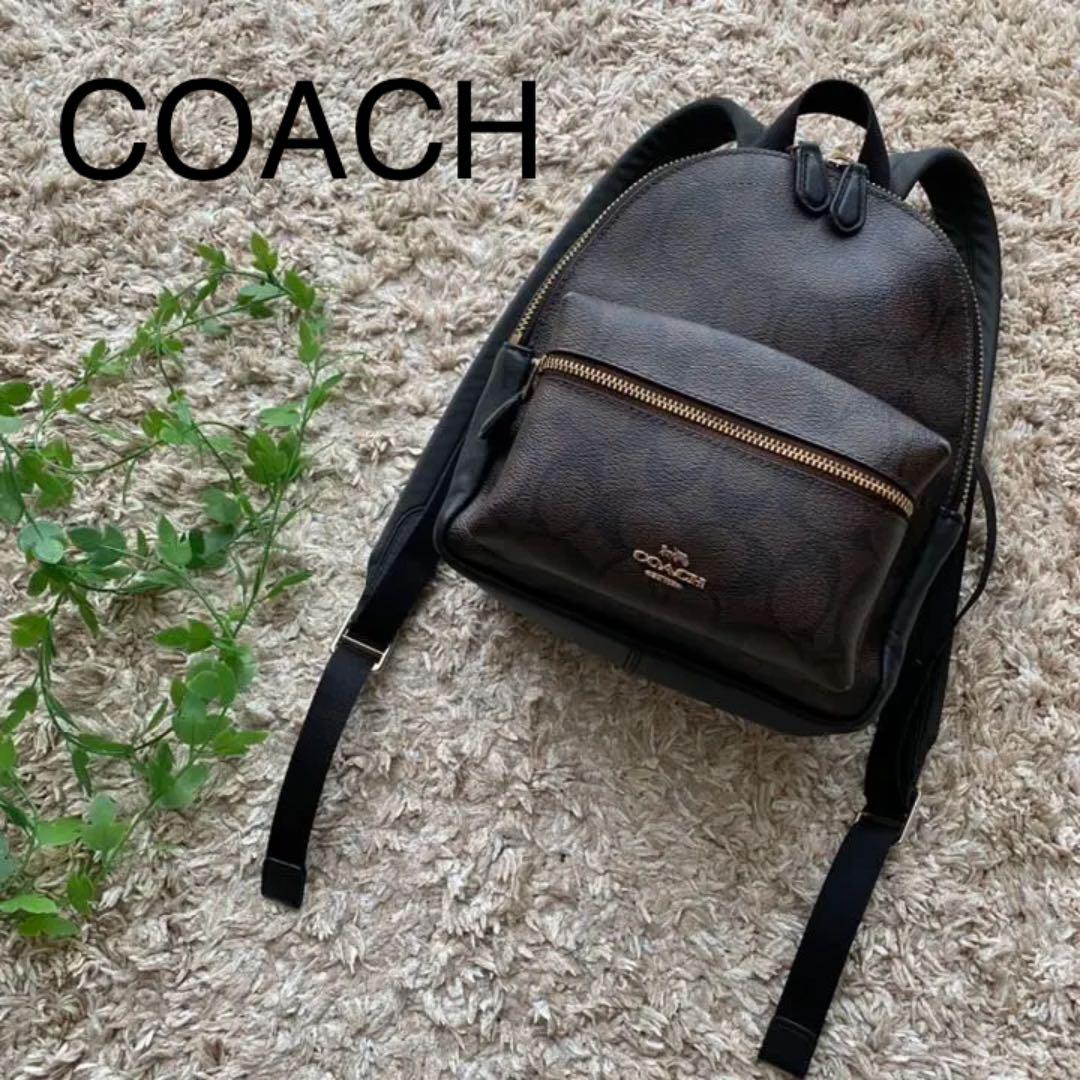 COACH ミニリュック ミニチャーリー ゴールド金具 レザー