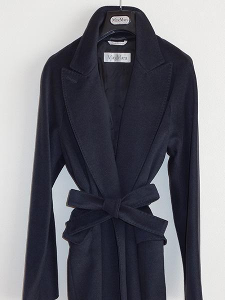 【美品・アンゴラ混】マックスマーラ　ベルテッドコート　40 中古】美品 Max Mara マックスマーラ キャメル100％ フォックス