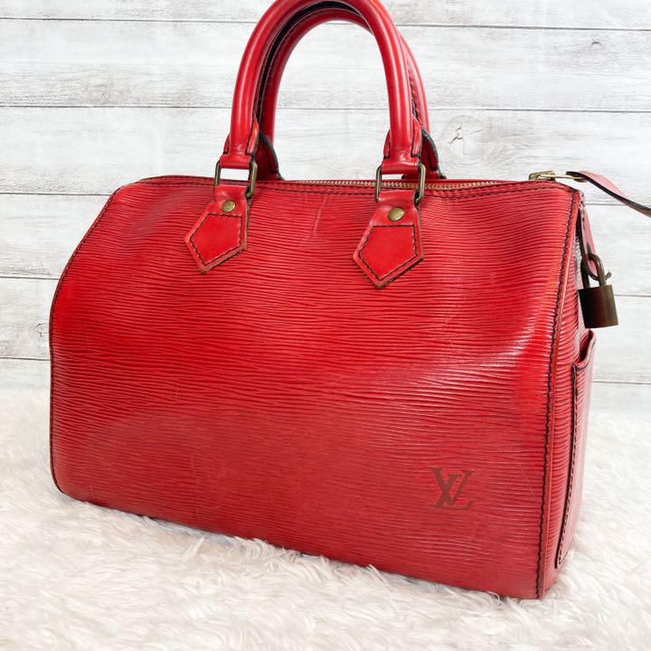 LOUIS VUITTON 赤 エピ　レザー ハンドバッグ　限界値下げ中 中古】 ルイ・ヴィトン LOUIS VUITTON ボストンバッグ エピ