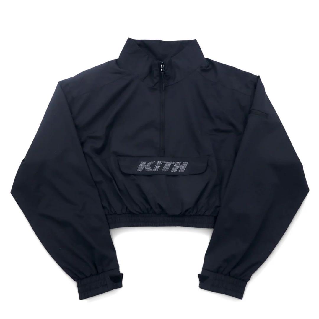 KITH クロップド アノラック ハーフジップ トラックジャケット L ブラック KITH クロップド アノラック ハーフジップ トラックジャケット L