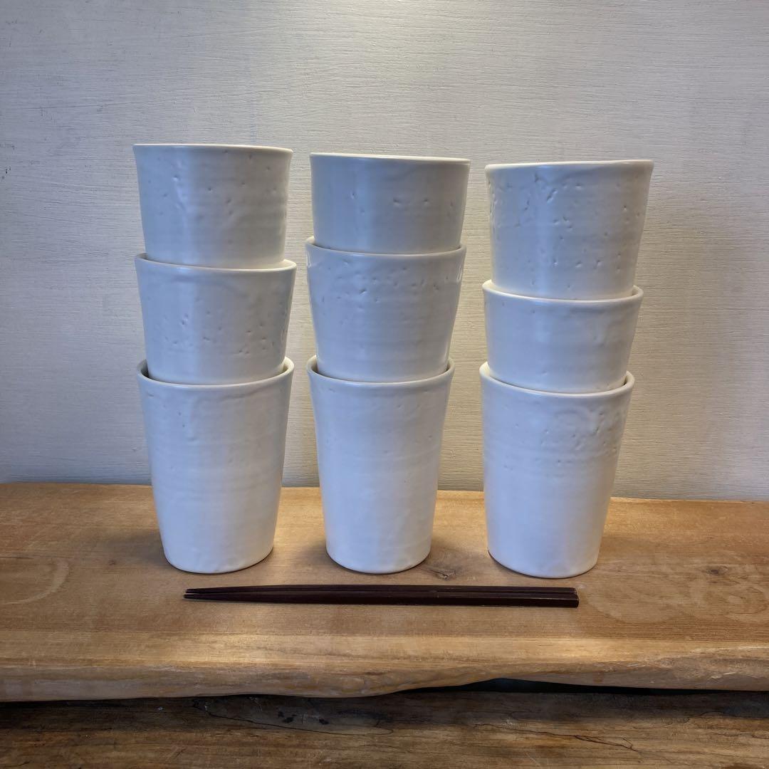 やっほー様新品　陶器　陶芸作家　オフホワイトの浅鉢5枚不揃い　155 ちゃー様新品 陶器 陶芸作家 オフホワイトのタンブラーカップ