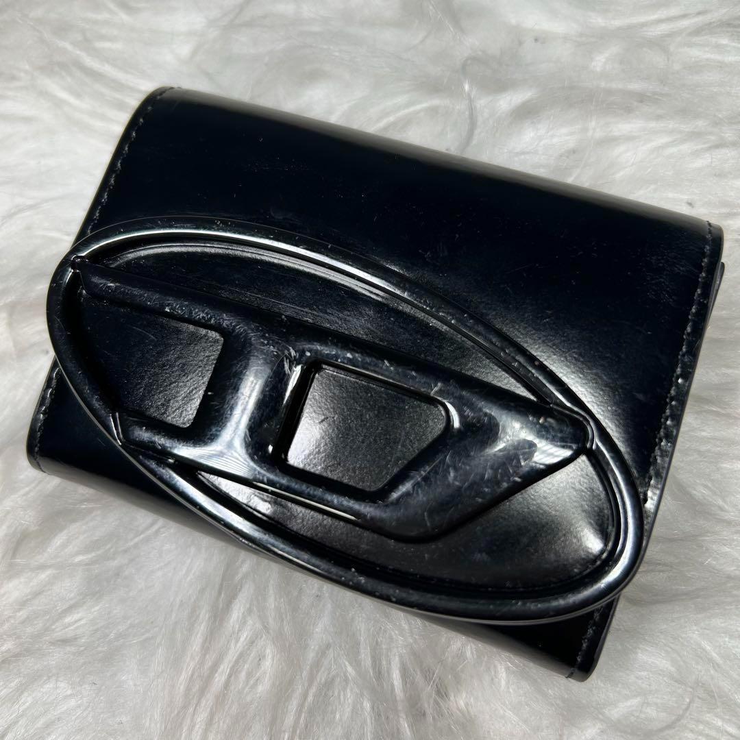 美品 現行【DIESEL】コンパクト財布 二つ折り コインケース 名刺 デカロゴ 美品 現行【DIESEL】コンパクト財布 二つ折り コインケース 名刺