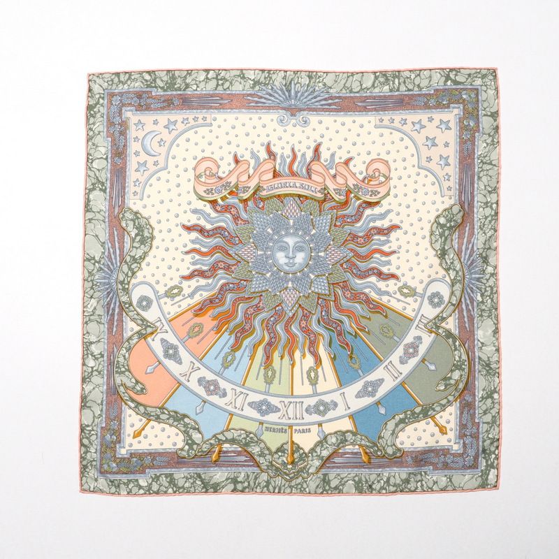 HERMES　エルメス　カレ90　GLORIA SOLI 栄光の日　スカーフ エルメス スカーフ カレ GLORIA SOLI 栄光の日 箱 SILK100
