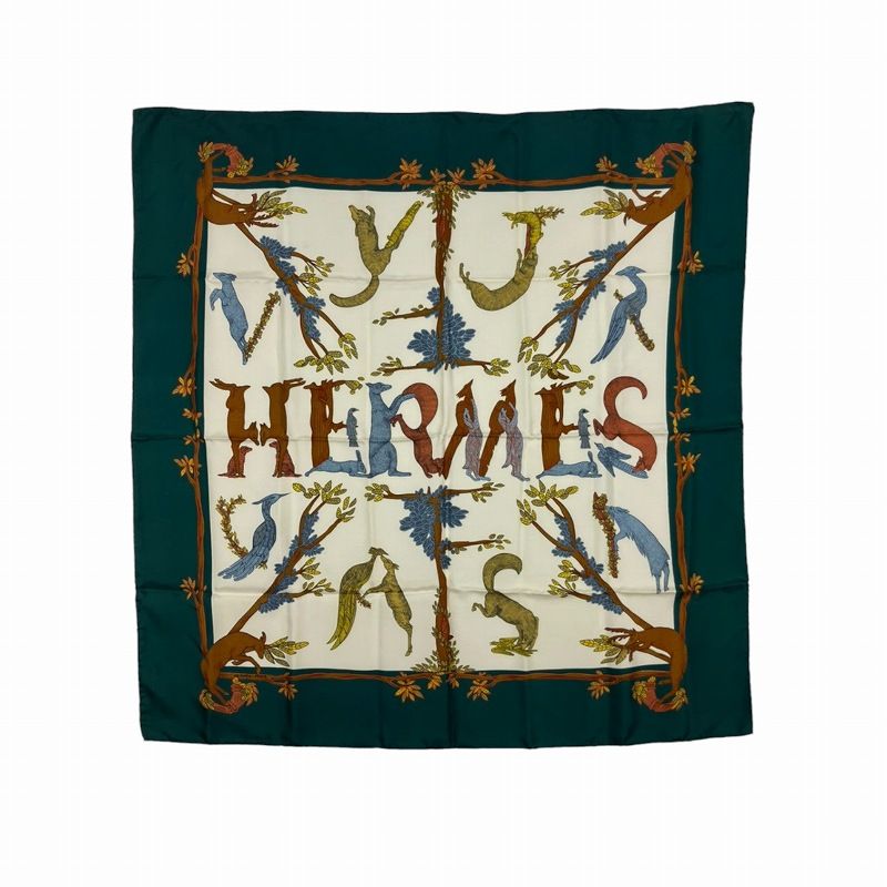 エルメス HERMES カレ90 Animal ALPHABET アニマル