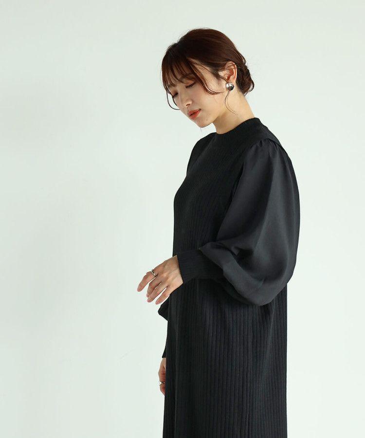 【りな】ヤマダヤ　ワンピース、ストール（黒/灰色）2点セット etoll. ドレス many way 刺繍デザインシアーワンピース SET