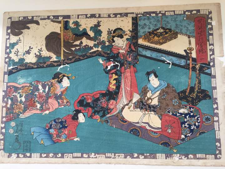 【貴重・美品】浮世絵 木版画★三代目歌川豊国画 ★江戸時代 ★裏打あり 貴重・美品】浮世絵 木版画☆三代目歌川豊国画 ☆江戸時代