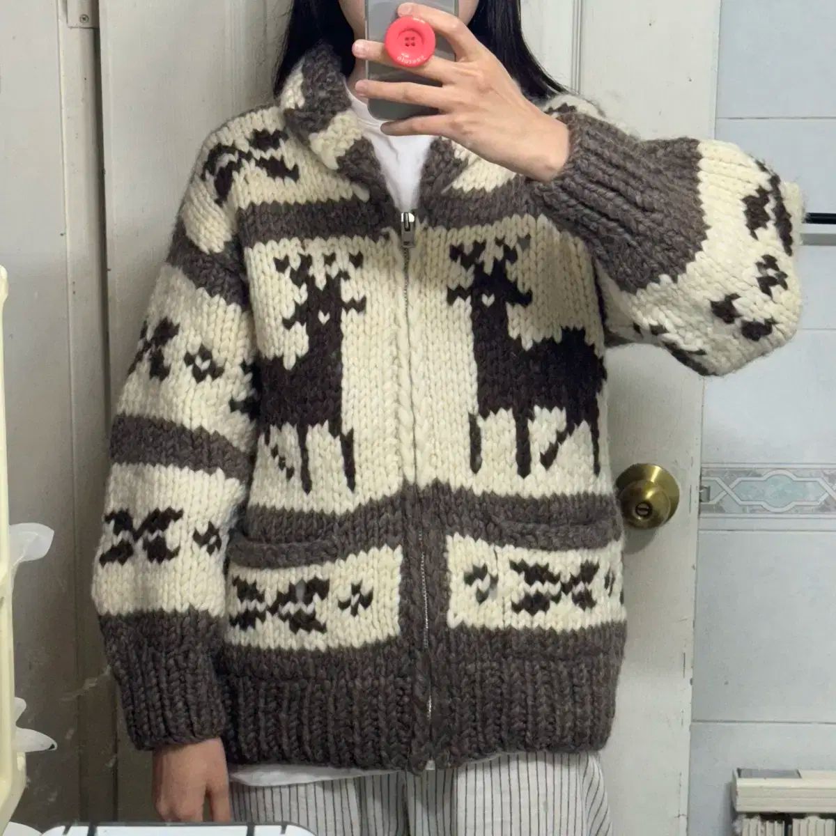 y2kカウチンdieselニットジップブルゾン古着屋お兄系NANAグランジパンク レディース 古着 80s HASTING&SMITH もこもこ 犬 わんちゃん