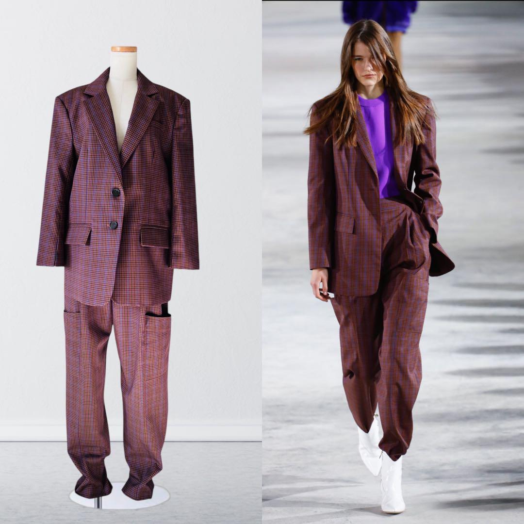 11万 TIBI ティビ オーバーサイズ ジャケット M チェック スーツ生地 11万 TIBI ティビ オーバーサイズ ジャケット M チェック スーツ