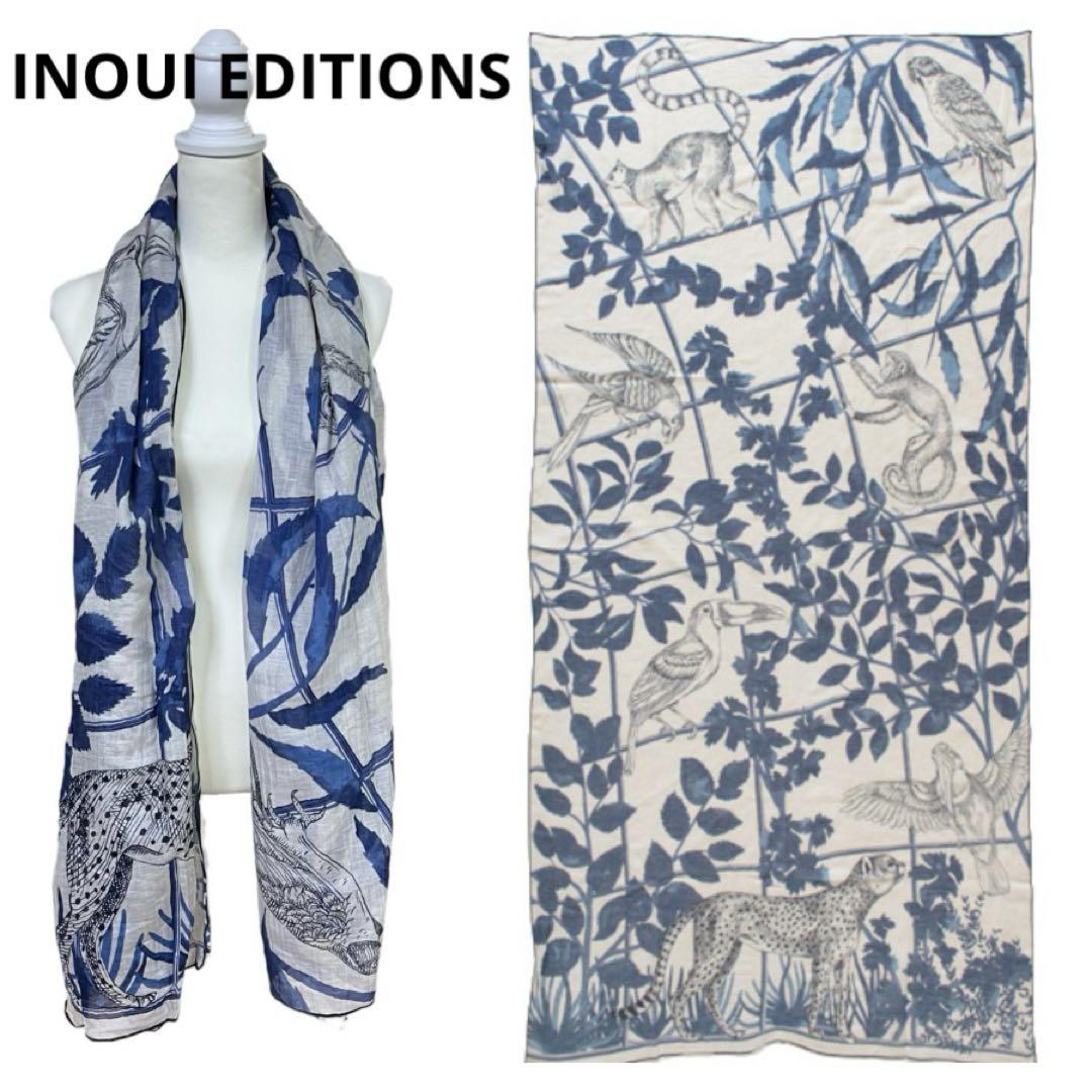 美品♡INOUI EDITIONS コットンシルクストールPARADISO 大判 コットンシルクストール PARADISO／INOUI EDITIONS（イヌイ