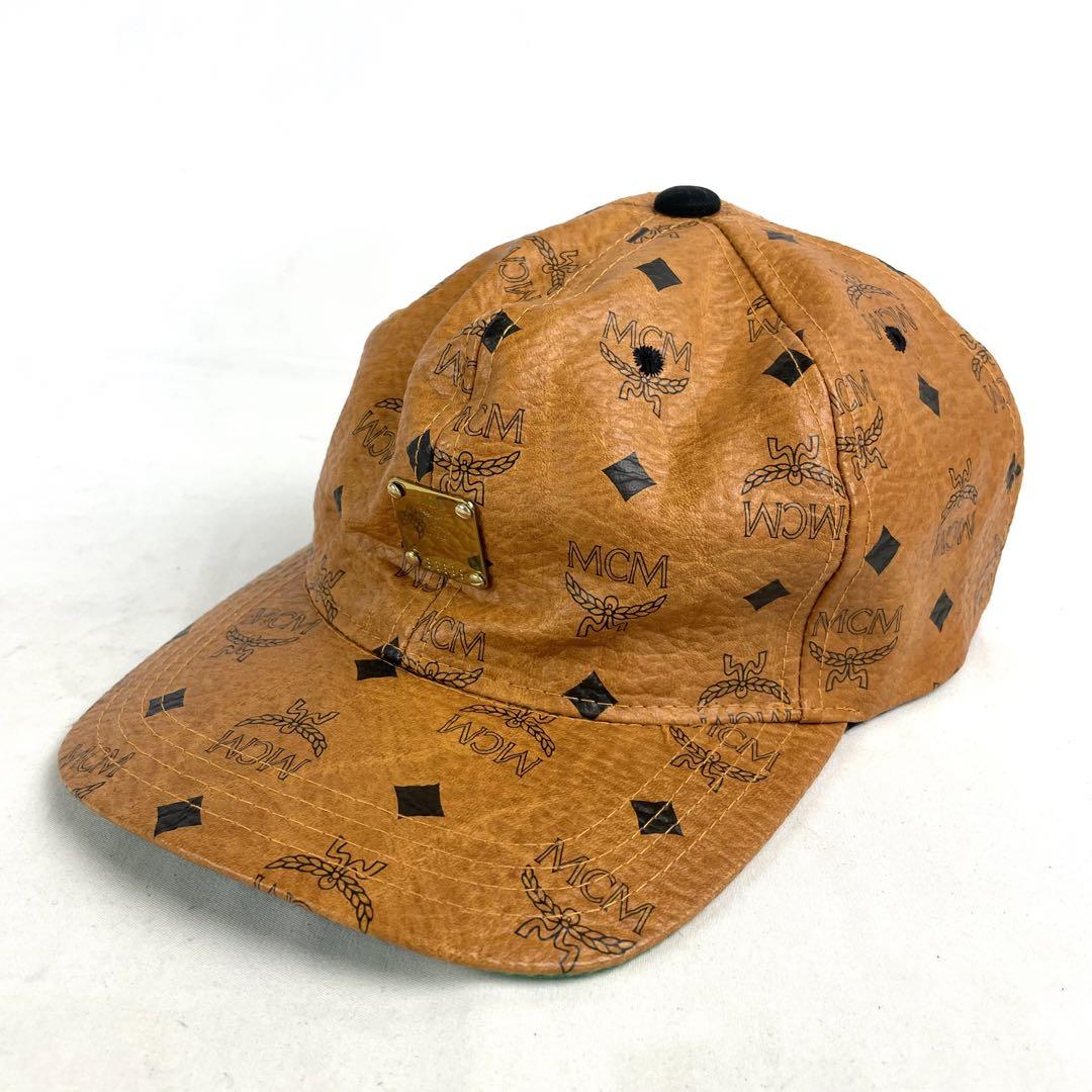MCM エムシーエム 帽子 キャップ ブラウン 金ロゴ（MCM(エムシー
