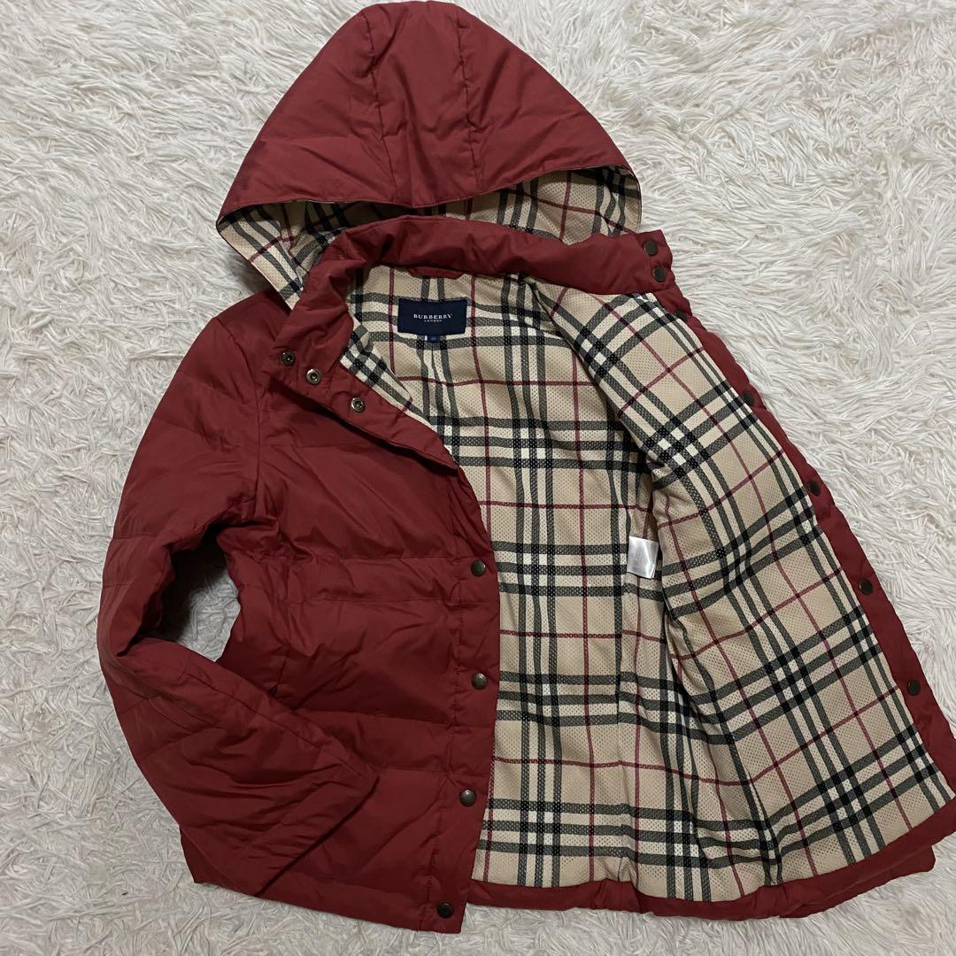 美品 バーバリーズ ダウンジャケット ノバチェック 中綿 ブラック 40 バーバリー(BURBERRY)バーバリー チェック ダウンジャケット