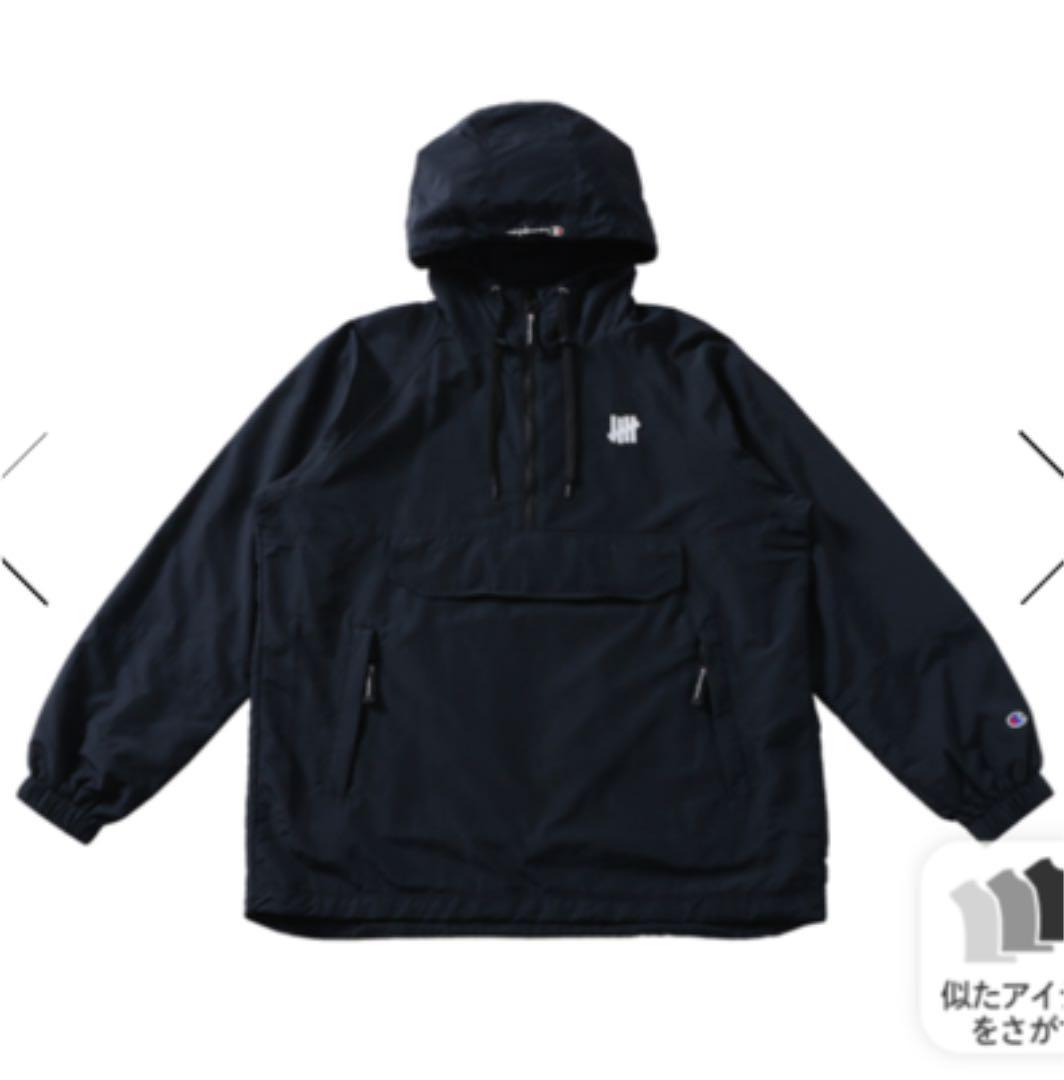 UNDEFEATED Champion ナイロンジャケット アノラックパーカーM 黒XL UNDEFEATED チャンピオン マウンテンパーカー 新品