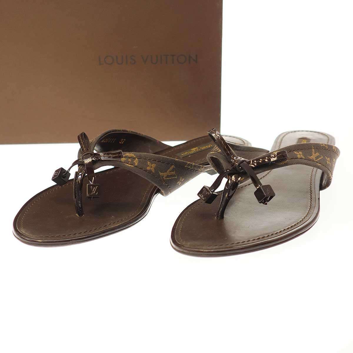 ルイヴィトン　ブラウンフラットサンダル　36 LOUIS VUITTON ルイ・ヴィトン レディース モノグラム