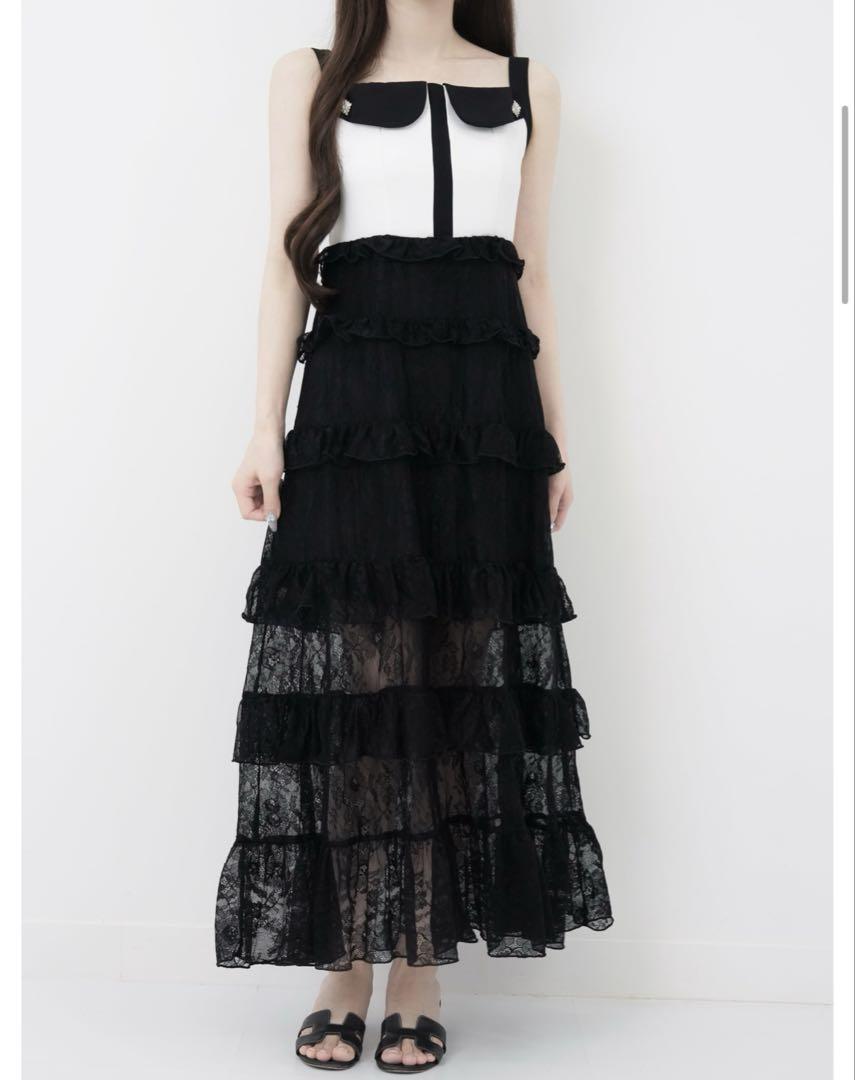 ワンピース Lumignon Bijou collar lace tiered dress Lumignon Bijou collar lace tiered dress（Mini dress with