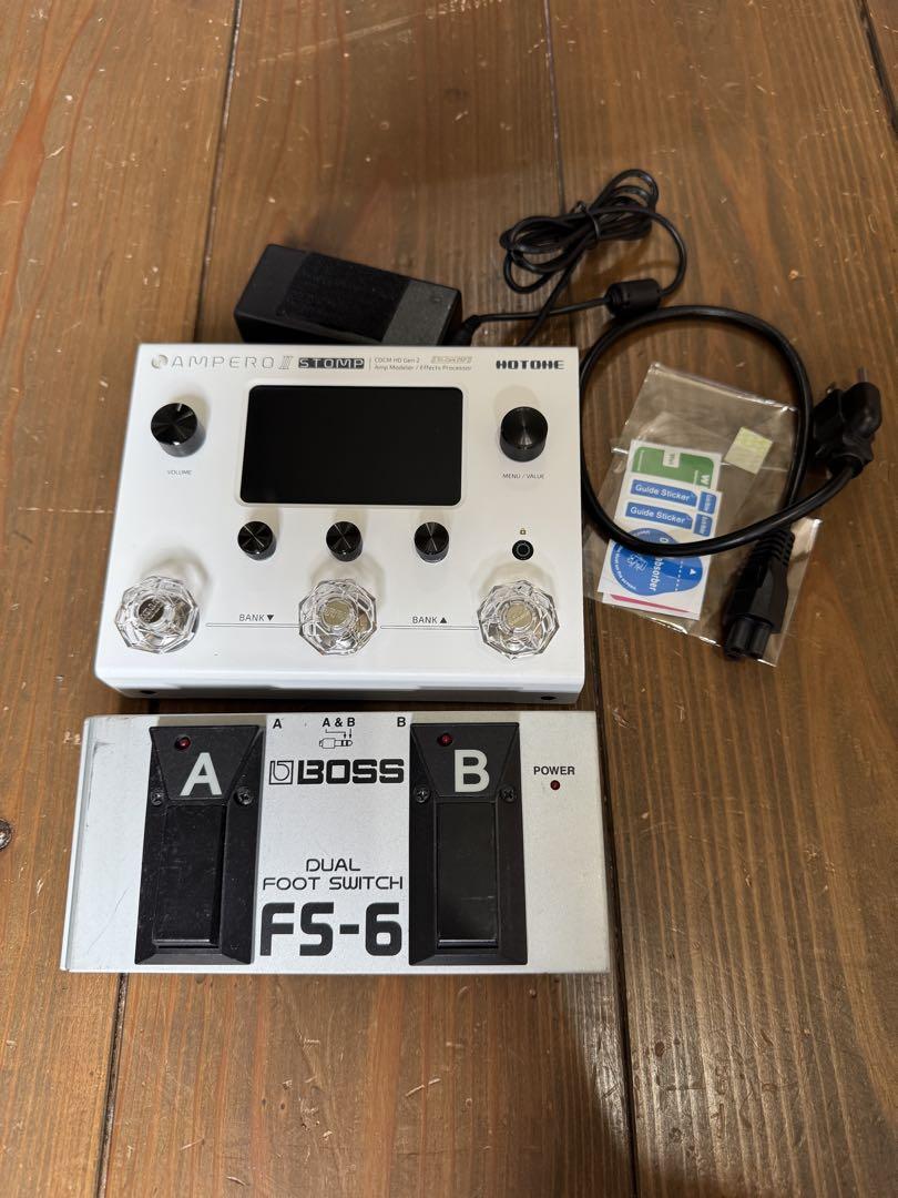 Hotone Ampero II Stomp+BOSS FS-6＋保護フィルム Hotone Ampero II Stomp+BOSS FS-6＋保護フィルム（HOTONEが