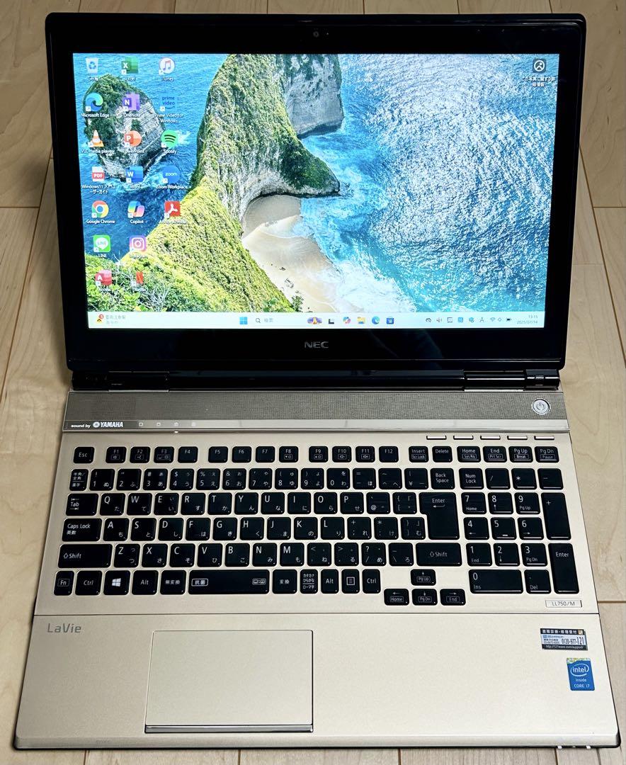 NEC 高性能 ノートPC Corei7 16GB 1000GB 大容量SSD 高スペックノートPC NEC/高性能i7/SSD/16GB/Office