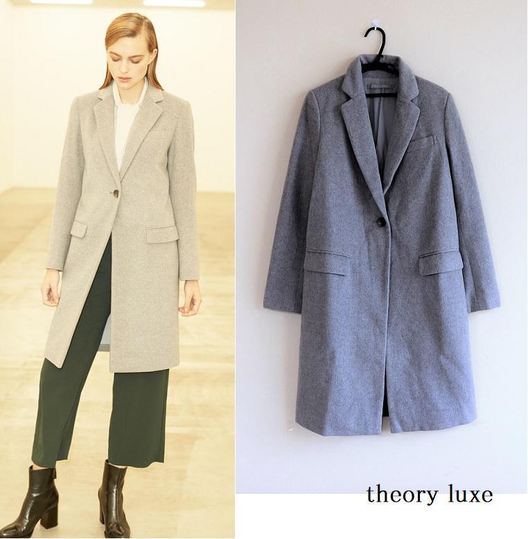 theory luxeセオリーリュクス*チェスターコート*グレー*38
