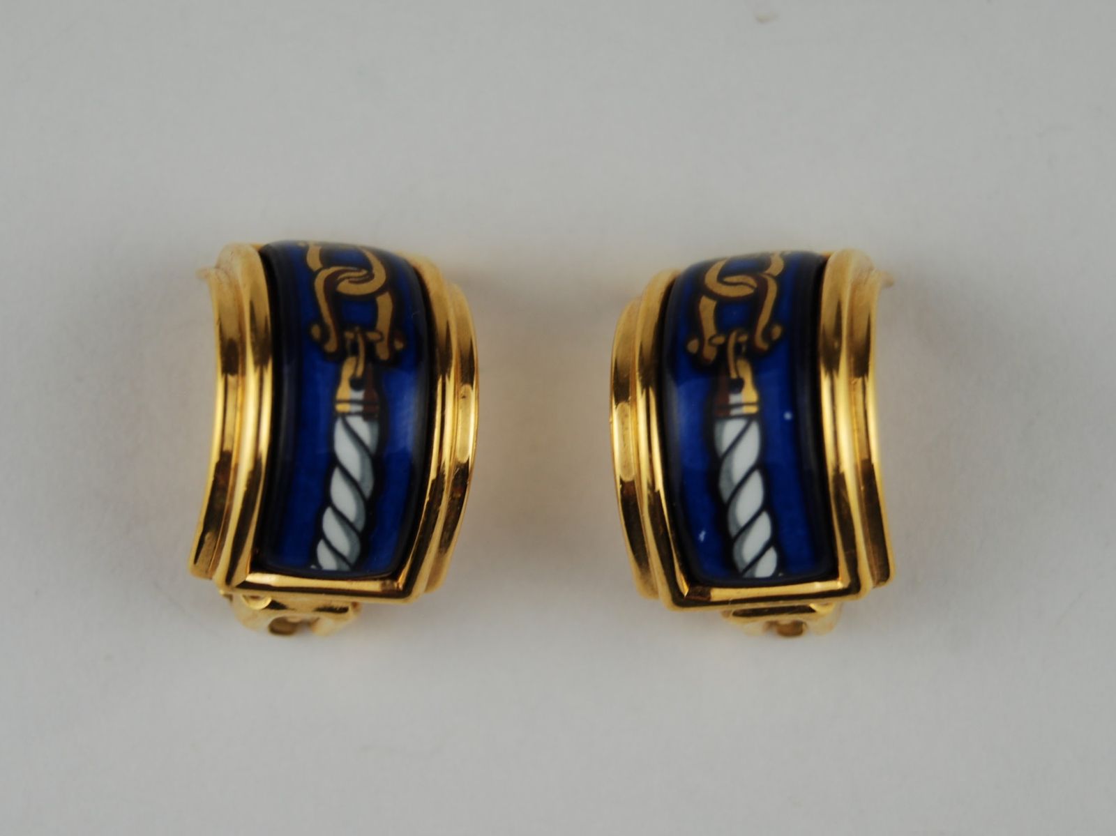 USED/B】HERMESエルメス□エマイユ□イヤリング （USED/B