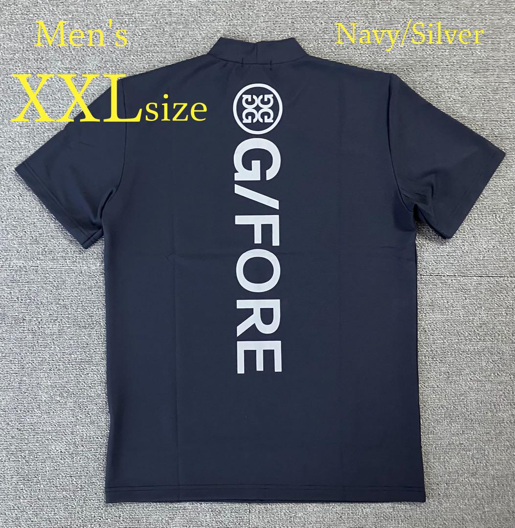 G/FORE ジーフォア XXLサイズ モックネックT-シャツ ネイビー G/FORE ジーフォア XXLサイズ モックネックT-シャツ ネイビー