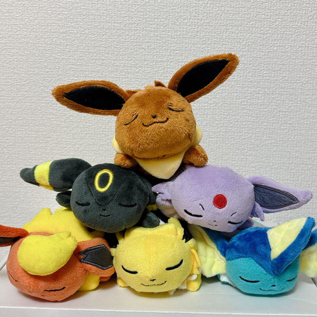 イーブイ おやすみver. くったりぬいぐるみ　6体セット　ポケモンセンター限定 もっちりぬいぐるみ Pokémon Sleep おやすみイーブイ ｜【公式