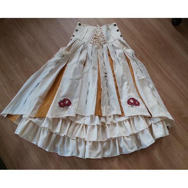 ozz oneste 椿刺繍 袴 スカート 白（乙女椿（白） - [袴レンタル
