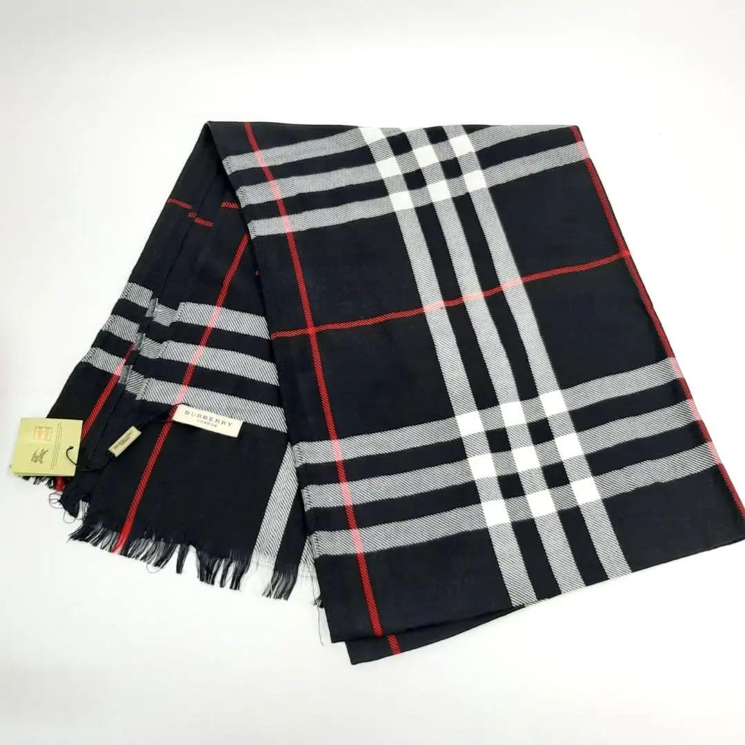 BURBERRY LONDON 大判ストール カシミア ブラック L13181S BURBERRY LONDON 大判ストール カシミア ブラック L13181S