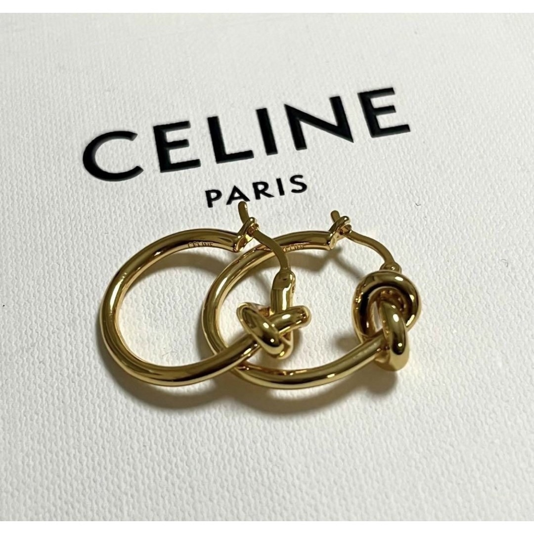 極美品］ CELINEセリーヌ ノットスモールピアス フープピアス