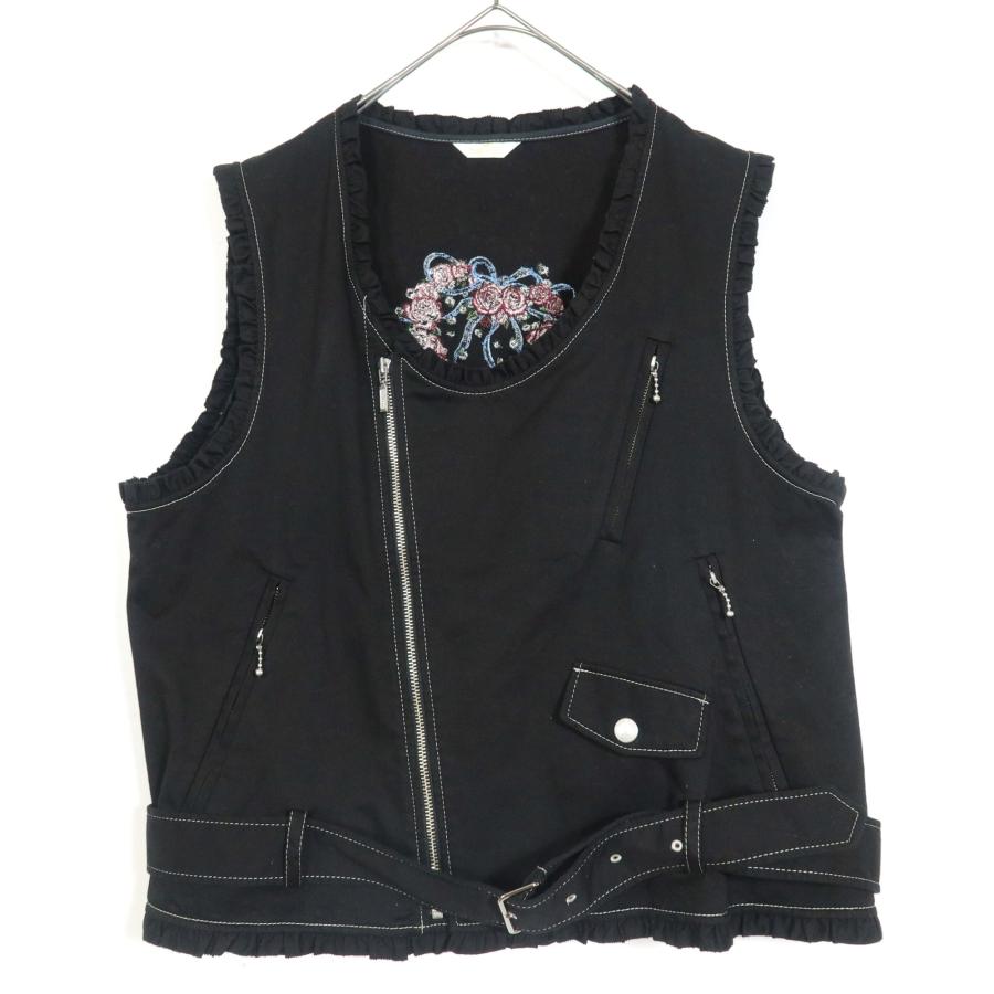美品】ピンクハウス☆ゴージャス♪ローズ刺〓のライダース風