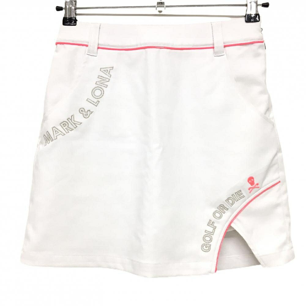 MARK&LONA - 【美品】マークアンドロナ スカート 白×蛍光ピンク スカル 内側インナーパンツ レディース 36(S) ゴルフウェア 2024年モデル MARK＆LONA 美品】マークアンドロナ スカート 白×蛍光ピンク スカル 内側
