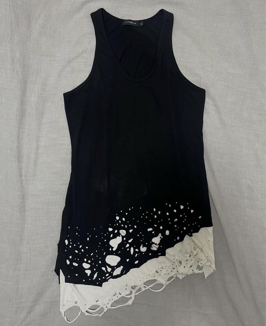 y2k civarize ダメージ レイヤード タンクトップ v系 お兄系 y2k civarize ダメージ レイヤード タンクトップ v系 お兄系 メンズ