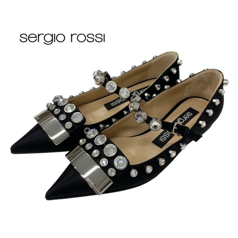 セルジオロッシ　Sergio Rossi フラットシューズ　ビジュー 楽天市場】Sergio Rossi セルジオロッシ パンプス SR1 005